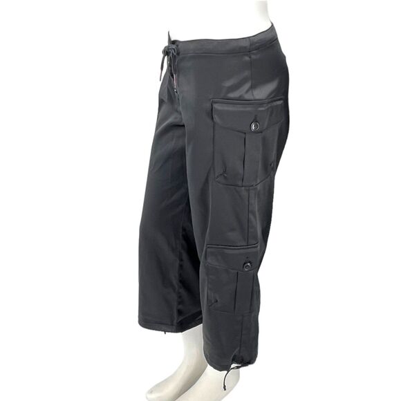 Vintage Tommy Hilfiger Y2K‎ Black Satin Lace-Up Cargo Crop Pants  Medium - Picture 6 of 8